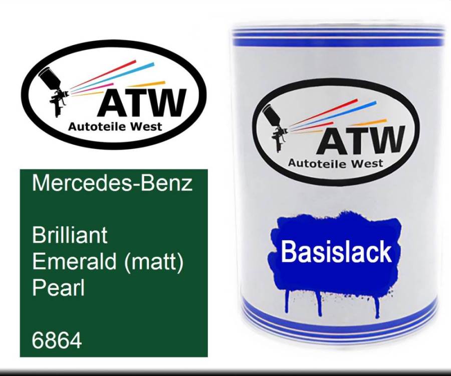 Mercedes-Benz, Brilliant Emerald (matt) Pearl, 6864: 500ml Lackdose, von ATW Autoteile West.